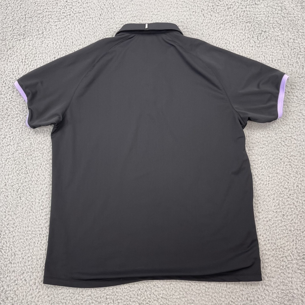 UNRL Polo Shirt Mens XL Black Lavender Barstool Sports Logo Performance Stretch - Picture 2 of 8